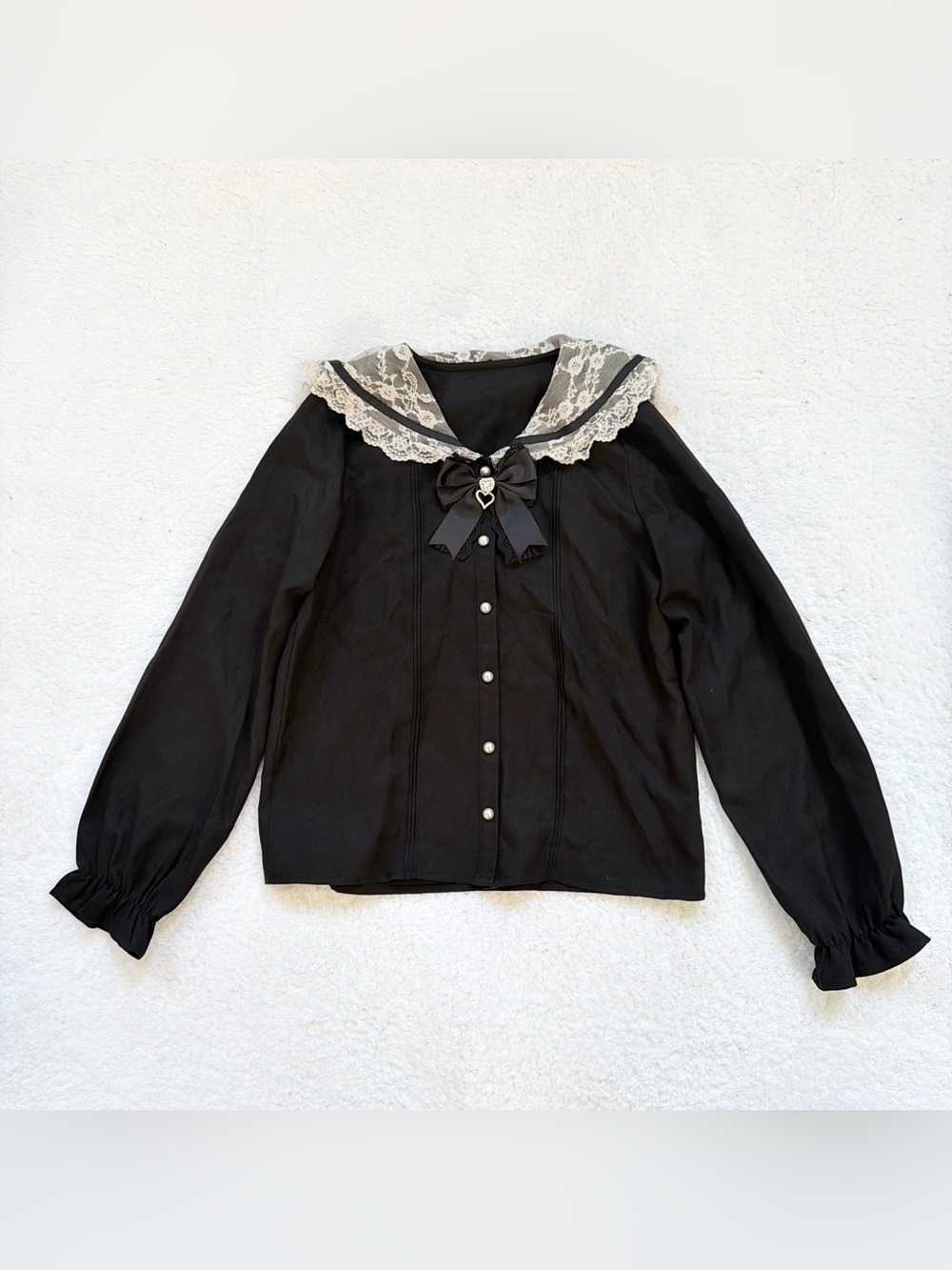 Mars Blouse Jirai Kei Ryosan Lolita Lace Tops Japan Idol White Black Bow Sailor